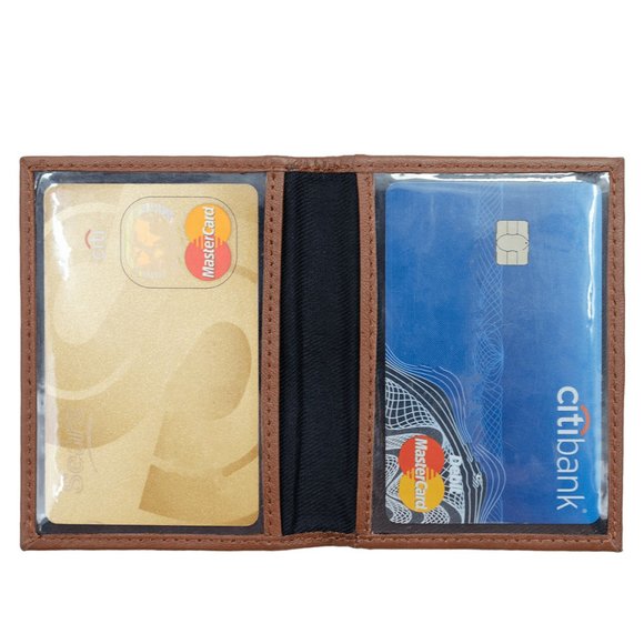 Bifold Men credit Card Holder Genuine Leather - Picture 2 of 7